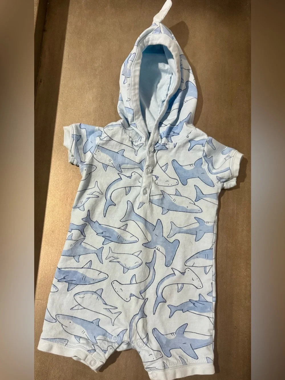 Shark Romper with Hood